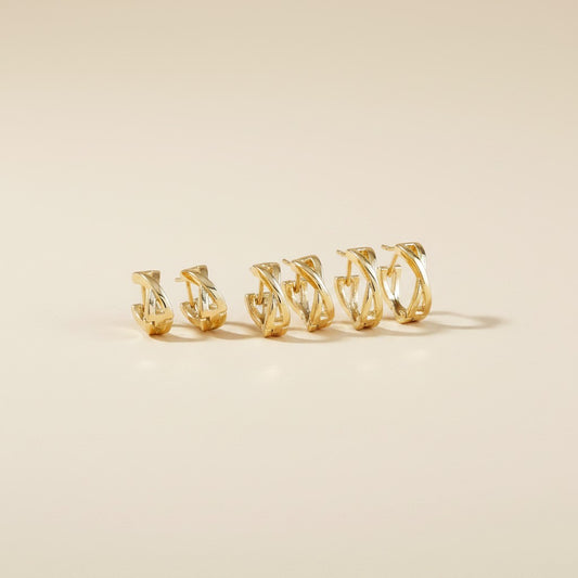 18k Gold Filled X Clicker Hoop Earrings | Distinctive Everyday Elegance