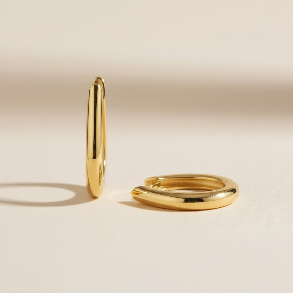 18k Gold Filled Large U Shaped Hoop Earrings