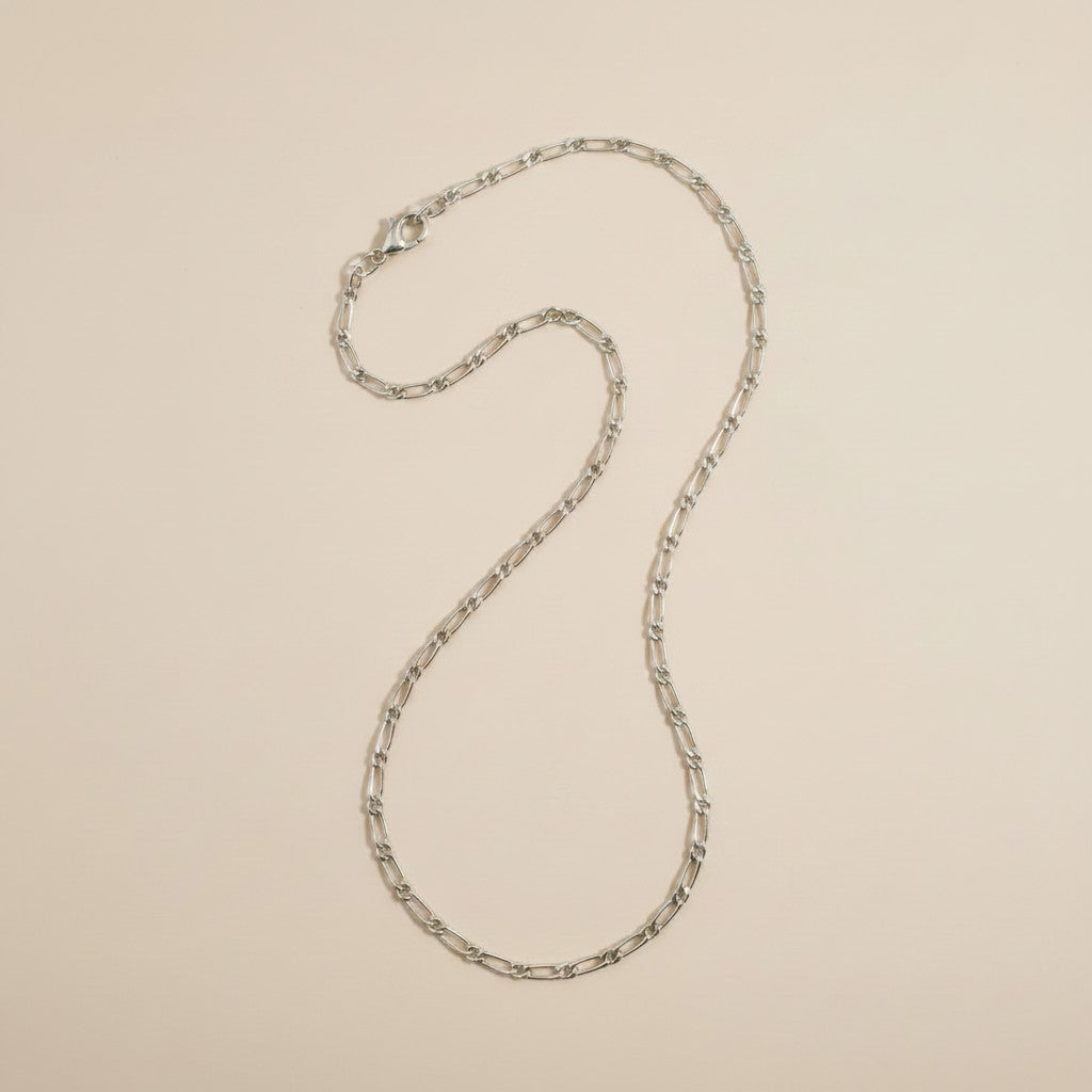 ⛓️ Sterling Silver 4.7mm Figaro 1x1 Chain — The 1x1 Rhythm at Its Most Commanding Width