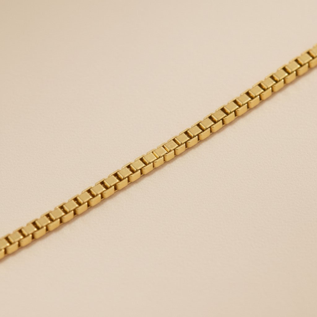 Box Chain Bracelet - Delicate 1mm Minimalist Jewelry for Women