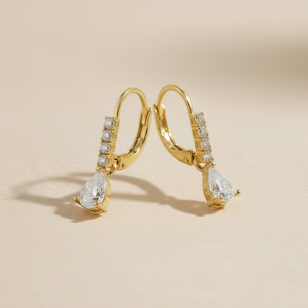 18k Gold Filled Floating CZ Hoop Earrings