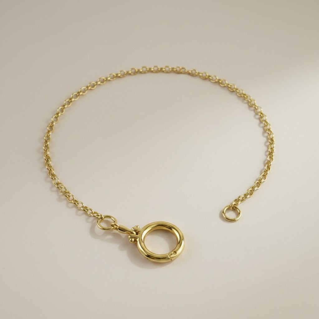 ✨ 18k Gold Filled Rolo Chain Bracelet with Clicker Clasp — The Detail That Makes the Wrist