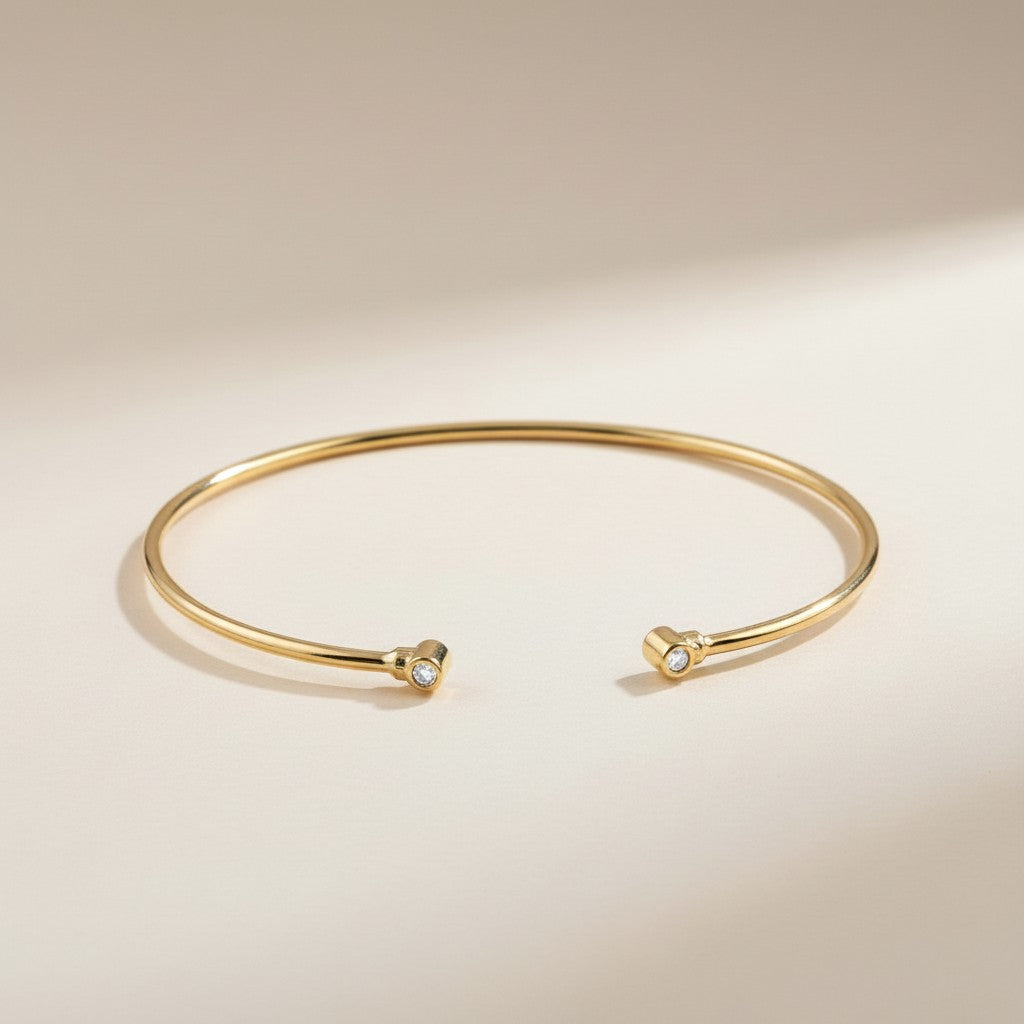 Open CZ Cuff Bracelet - Adjustable Statement Bracelet for Women
