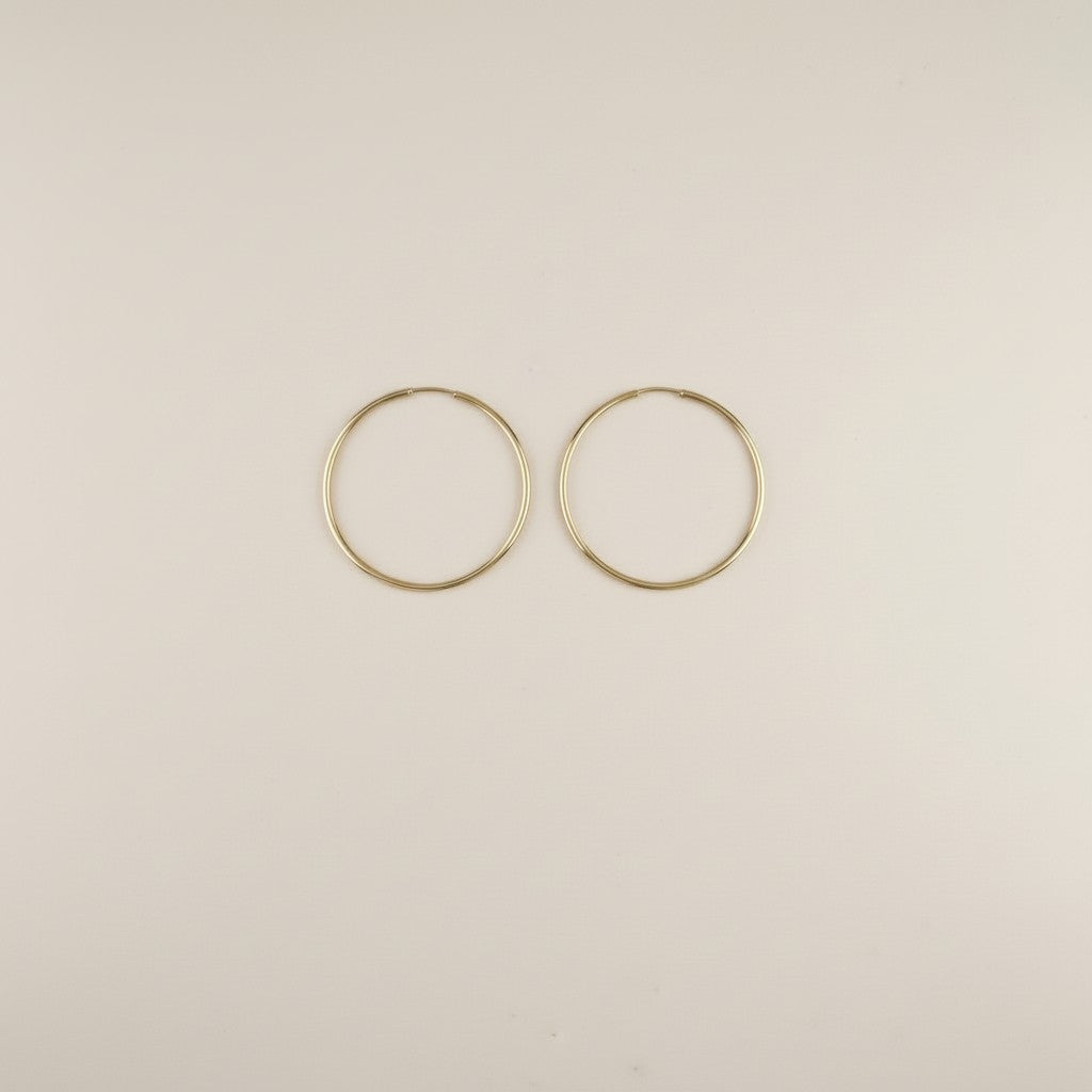 Continuous Hoop Earrings - Lightweight Seamless Hoops for Women