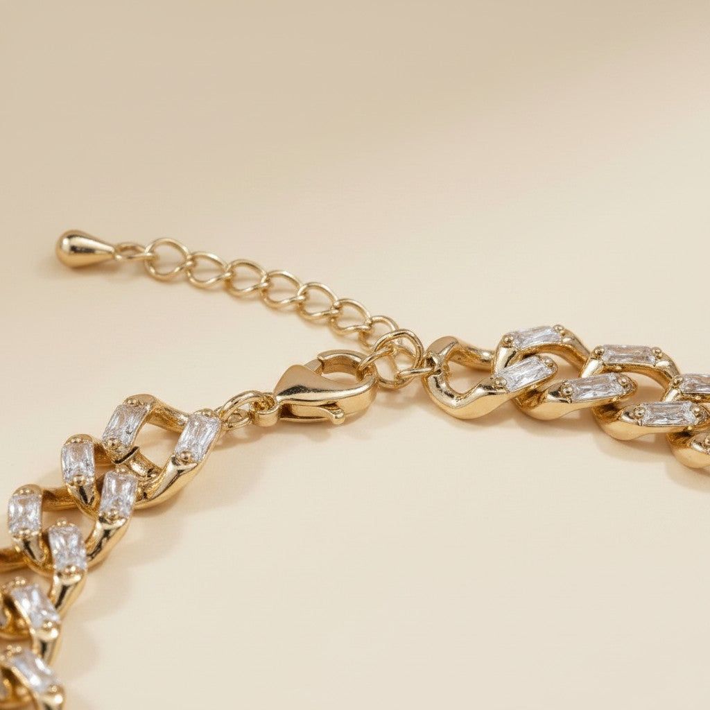 18k Gold Filled Iced Chunky Cuban Bracelet | Ultimate Luxury Statement