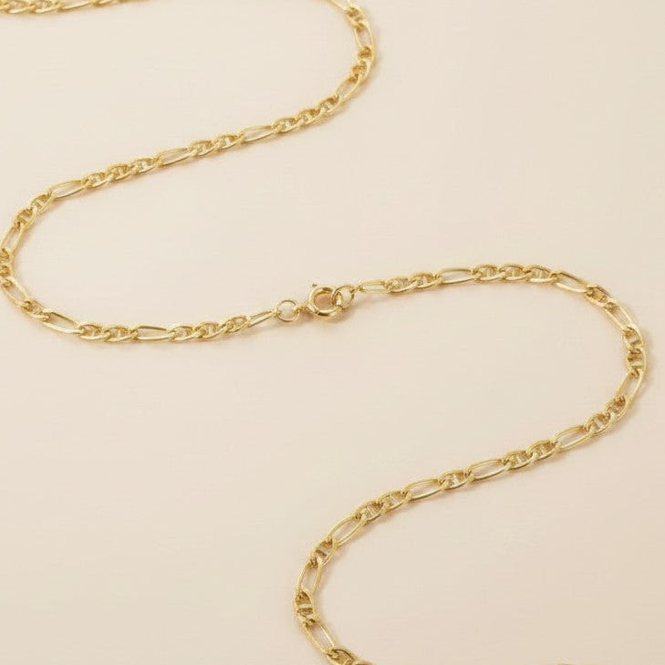 ✨ 18k Gold Filled Figarucci Chain Necklace — Two Classic Chains. One Unique Design. Three Lengths.