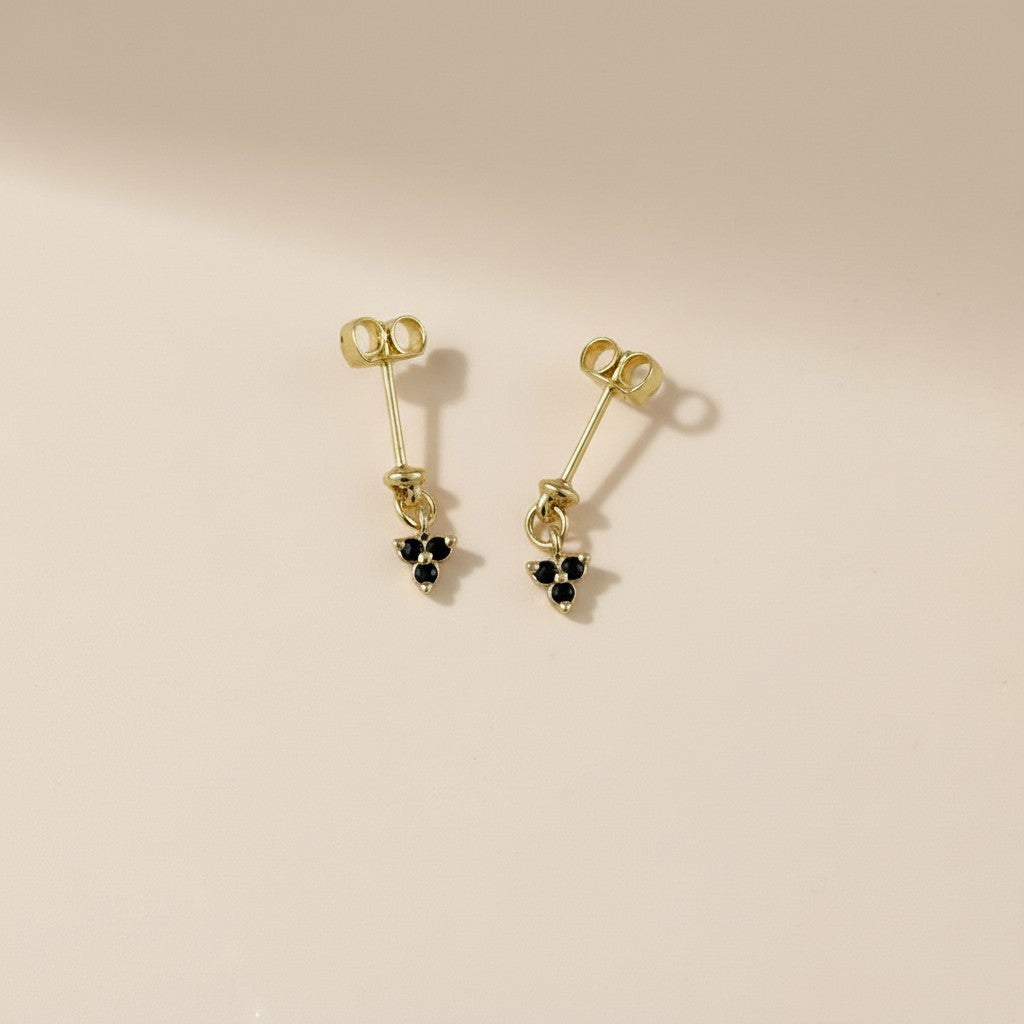 18k Gold Filled CZ Flower Drop Earrings — Dainty, Sparkling; Endlessly Wearable