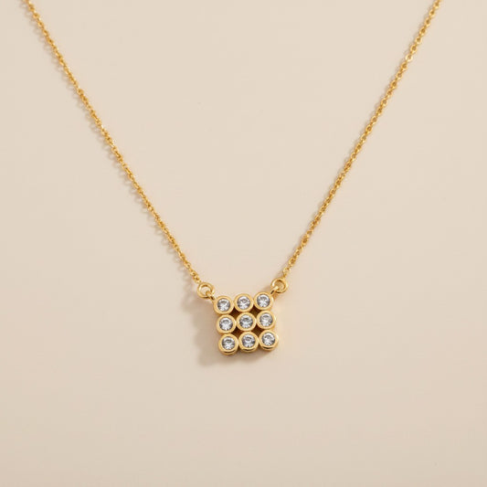 18k Gold Filled Cluster CZ Necklace | Dainty Minimalist Sparkle