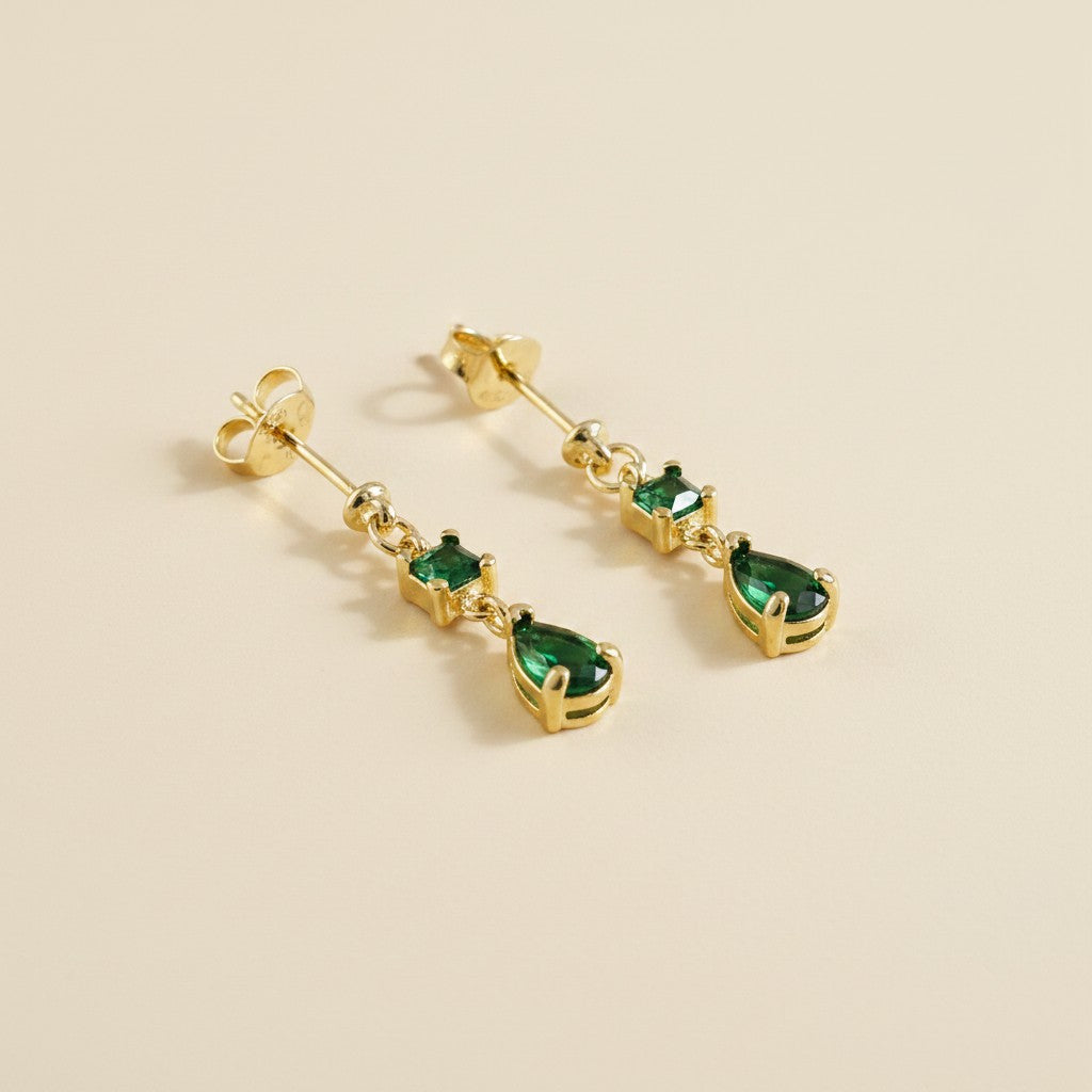 18k Gold Filled Colored CZ Teardrop Earrings | Refined Glamour, Your Color