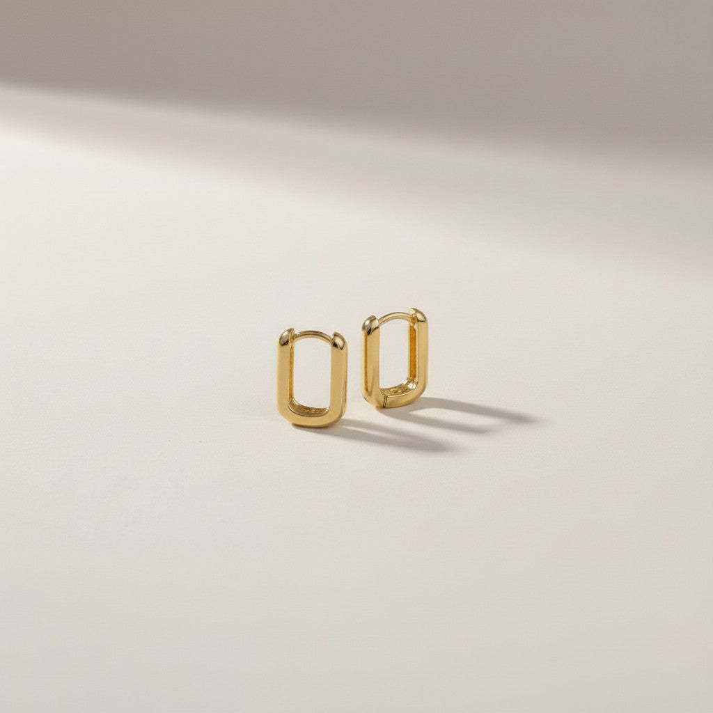 Oblong Hoop Earrings - Modern Minimalist Earrings for Women