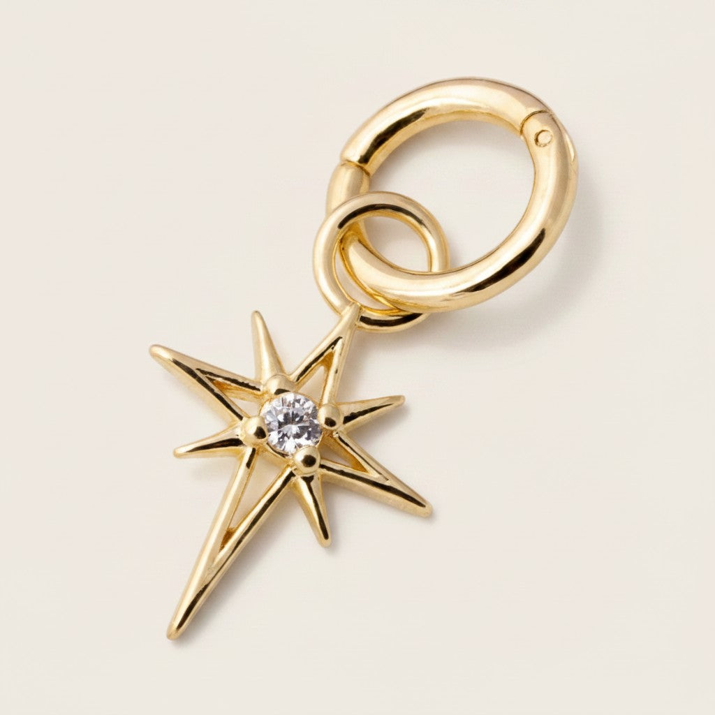 18k Gold Filled Mini Starburst Earring Charm | Bold Hoop Add-On