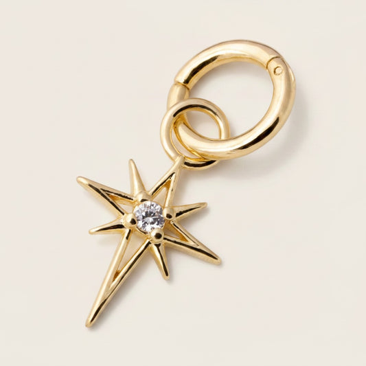 18k Gold Filled Mini Starburst Earring Charm | Bold Hoop Add-On