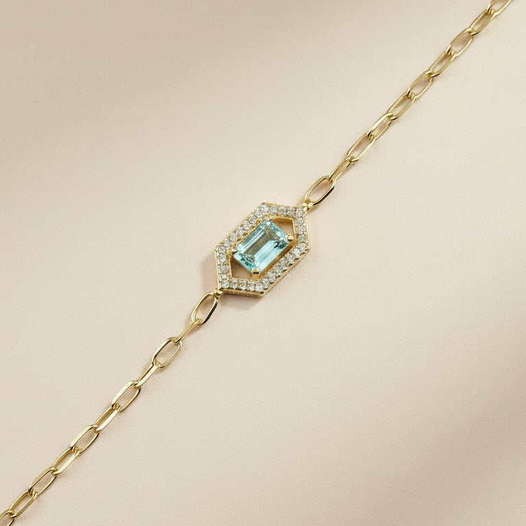 💎 18k Gold Vermeil Birthstone Baguette Bracelet — Your Month. Your Color. Your Stone.