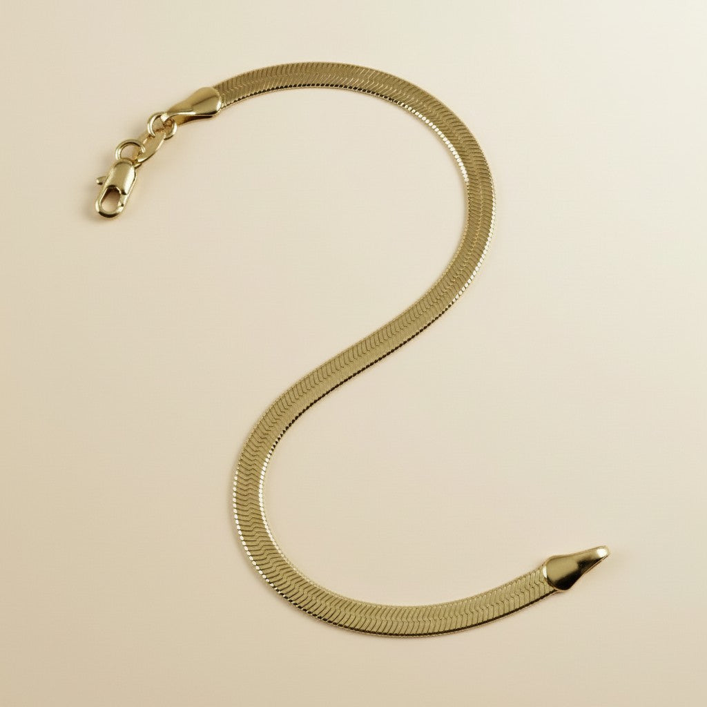 Herringbone Bracelet for Women - 4mm Thick Chain Jewelry