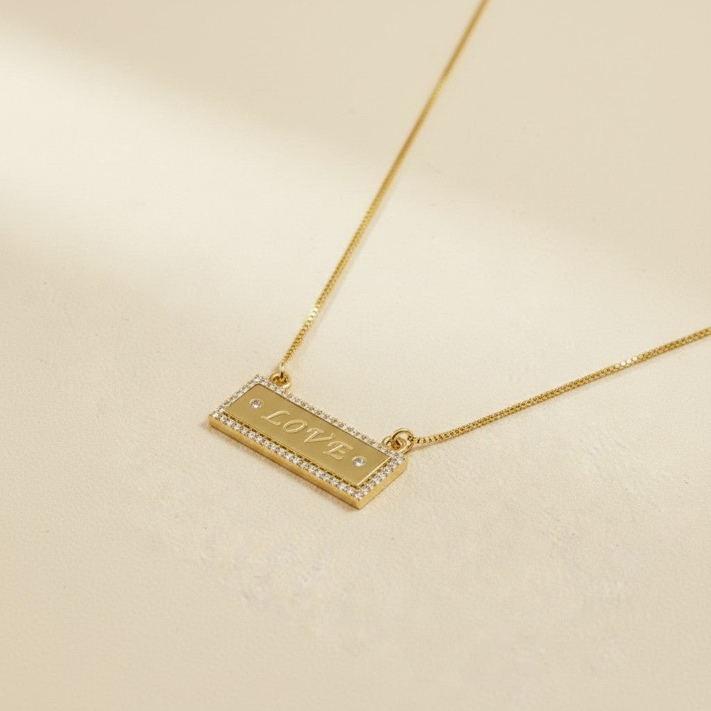 18k Gold Filled Love Necklace