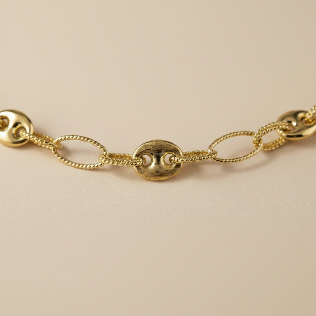 ⚓ 18k Gold Filled Puffy Mariner Necklace — The Classic Link. Inflated. Extraordinary.