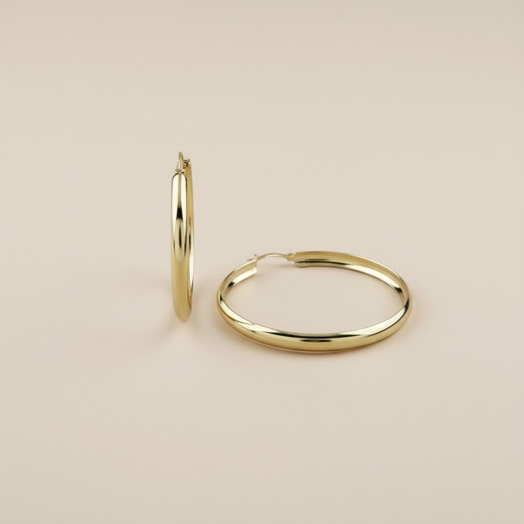 Large Hoop Earrings for Women - 50mm Classic Statement Hoops | Lightweight Hollow Design
