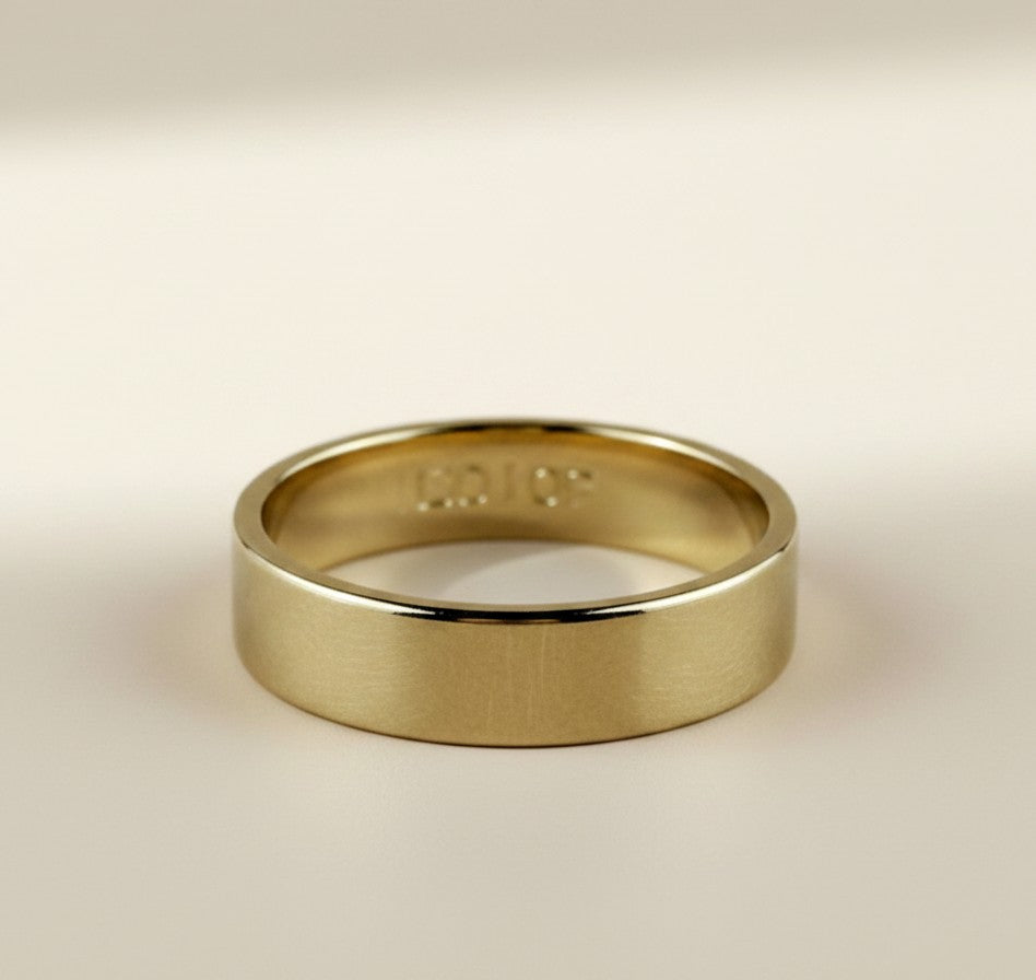 ✨ 18k Gold Filled 5mm Flat Polished Band Ring — The Essential Band. Flawlessly Simple. For Everyone.