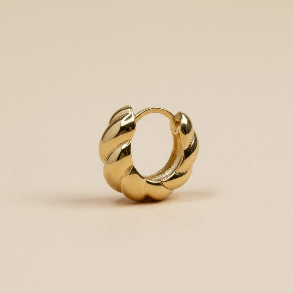 Croissant Clicker Hoop Earrings - Chunky Statement Hoops for Women