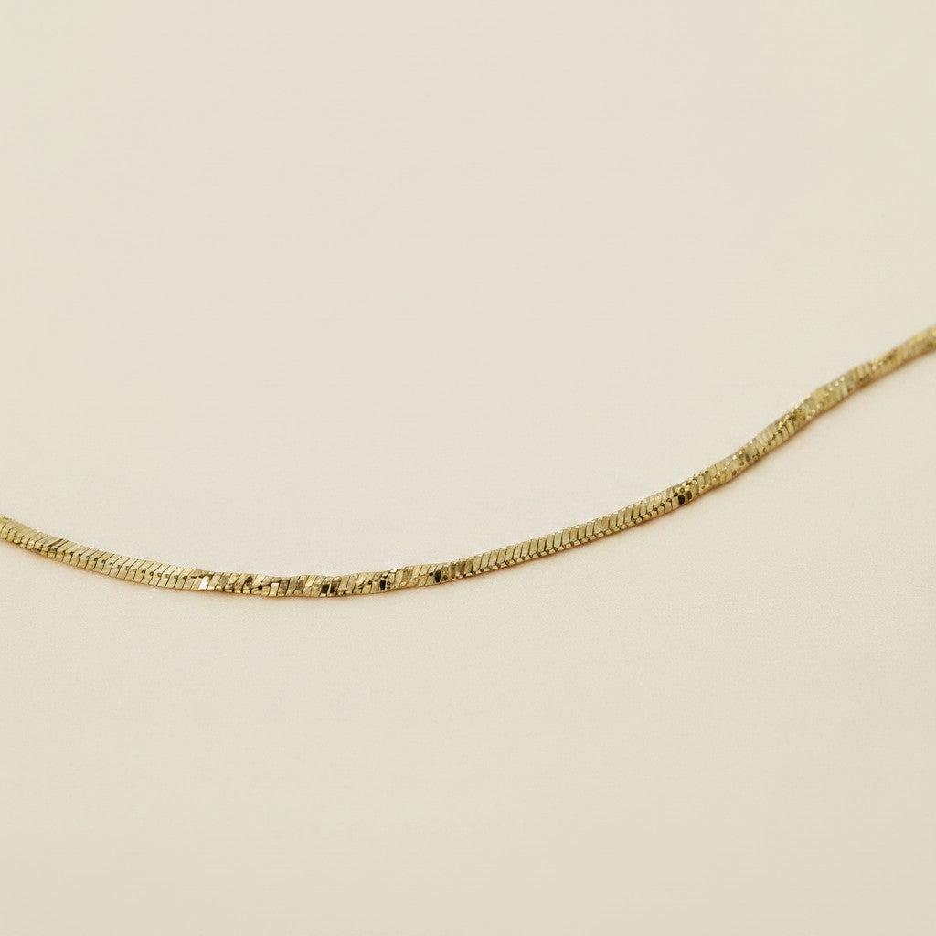 18k Gold Filled Interspersed Twisted Box Chain