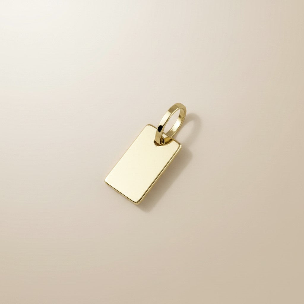 ✨ 18k Gold Filled Rectangular Plaque Charm — The Smallest Canvas. The Most Personal Message.