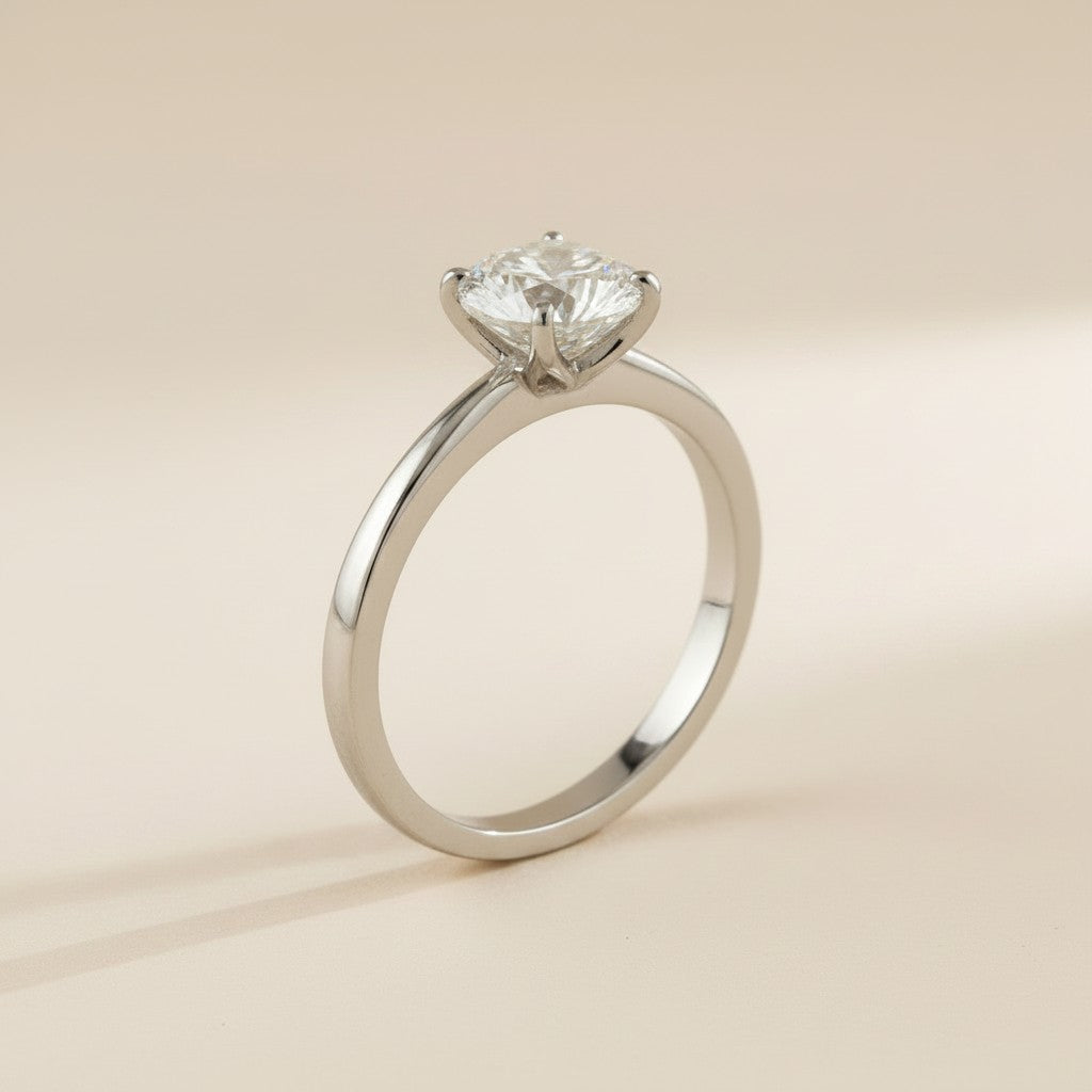 💎 .925 Sterling Silver Six-Prong Moissanite Solitaire Ring — 1.0ct GRA Certified. The Most Classic Setting.