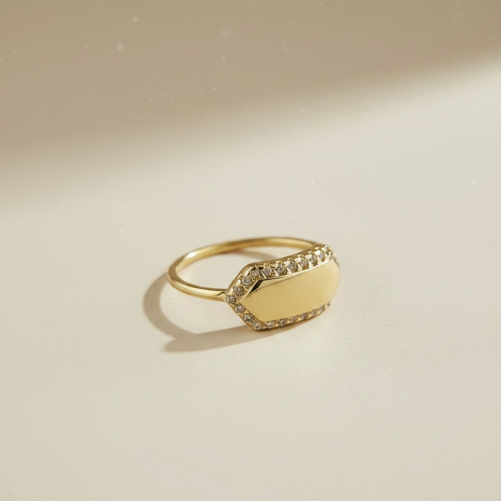 ✨ 18k Gold Filled Pointed Rectangle CZ Ring — The Geometric Statement Your Finger Has Been Waiting For