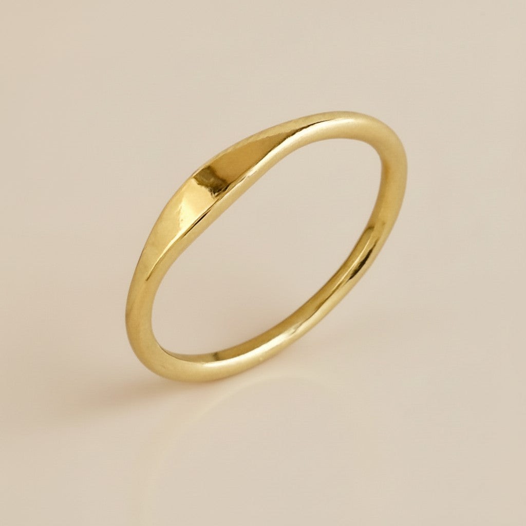 18k Gold Filled Slim Flat Top Band Ring