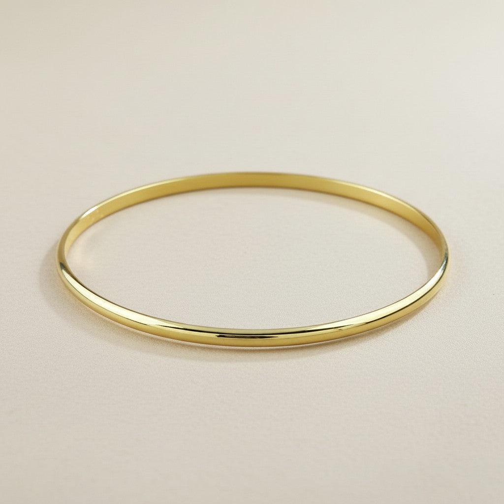 Classic Bangle Bracelet - Smooth Polished 1.8mm Wide Band for Women