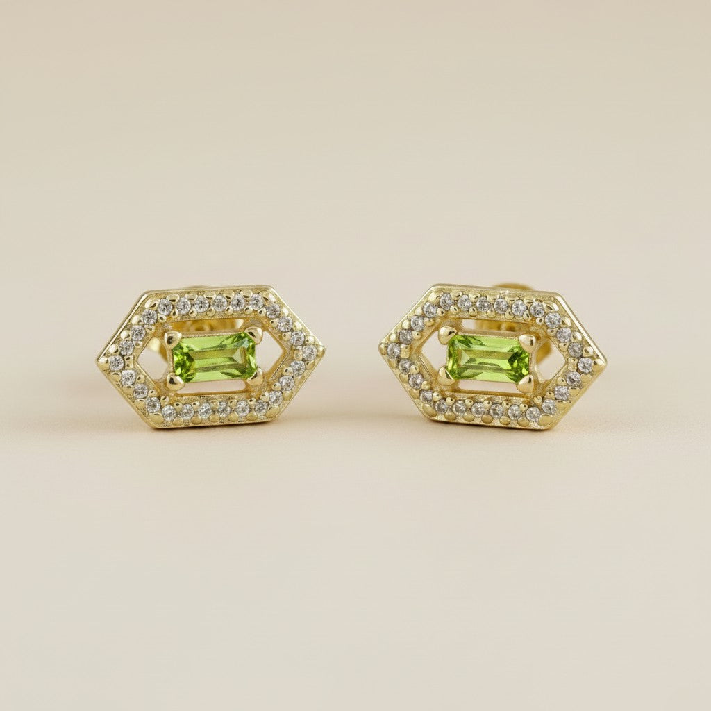 18k Gold Filled Baguette Birthstone Earrings | Personalized Sparkle