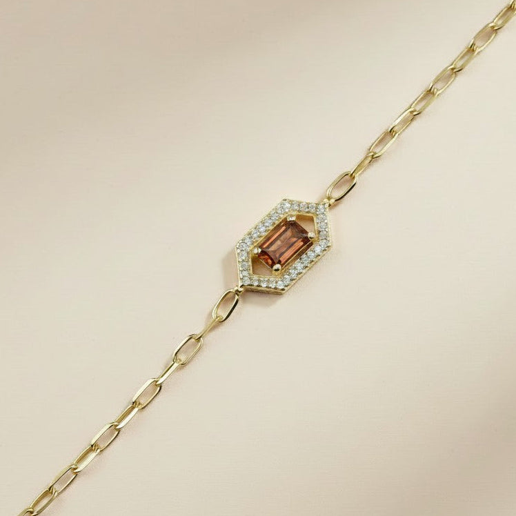 💎 18k Gold Vermeil Birthstone Baguette Bracelet — Your Month. Your Color. Your Stone.