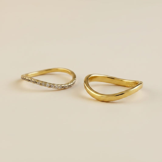 18k Gold Filled Stackable Wave Ring | Elegant & Versatile