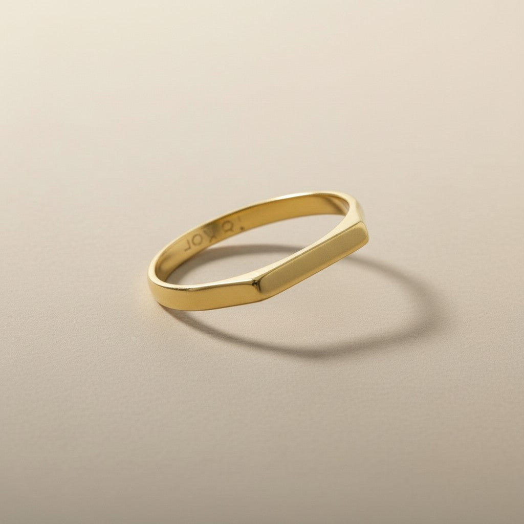 Flat Top Ring for Women - Minimalist Stackable Band Ring