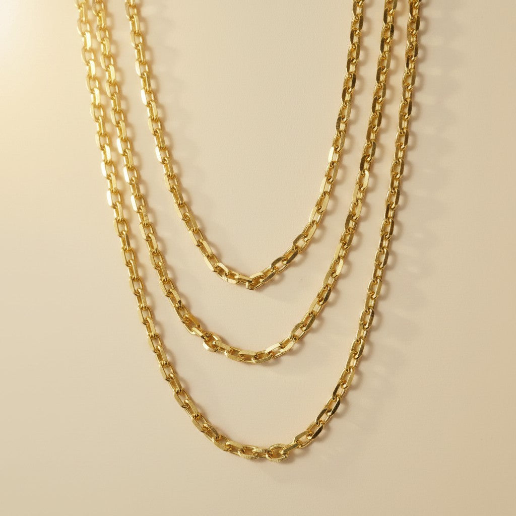 18k Gold Filled 7mm Link Necklace | Chunky Fashion Statement