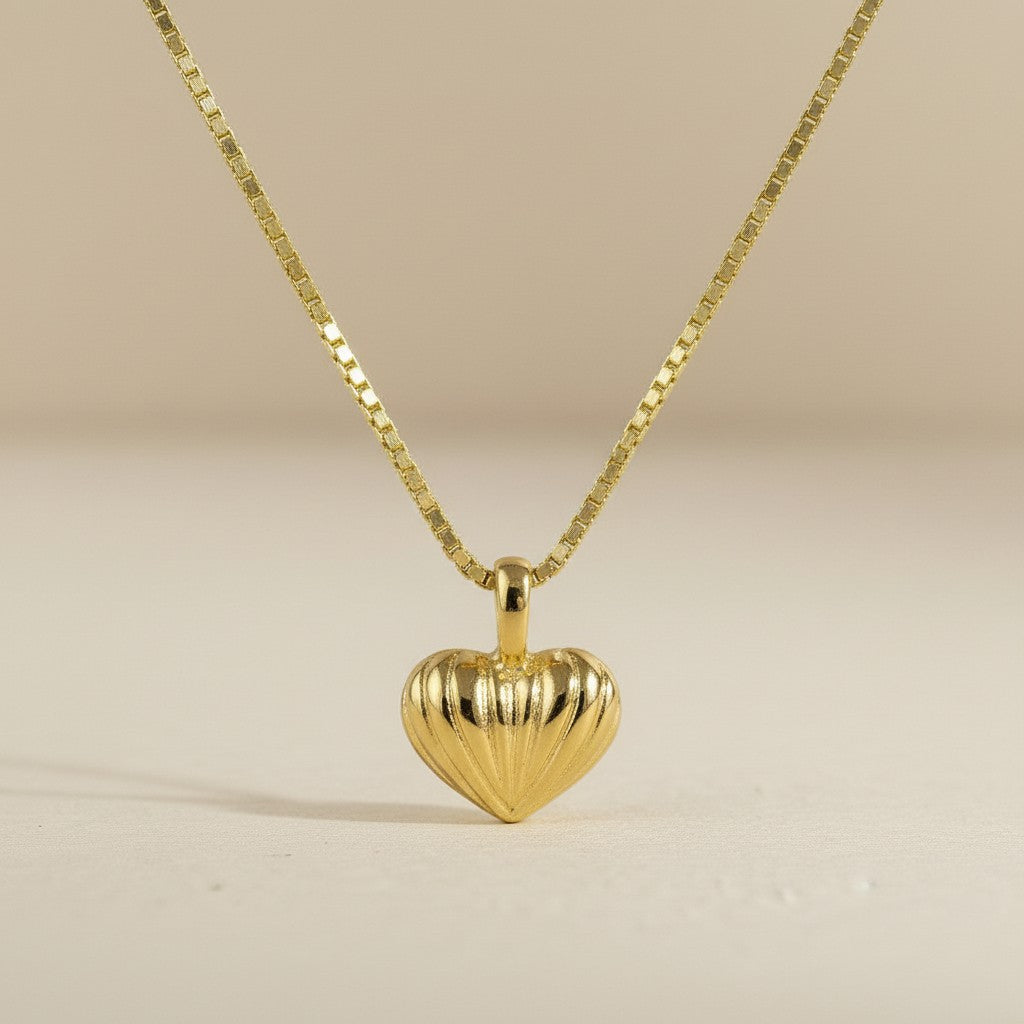 18k Gold Filled Puffy Heart Necklace — Dainty, Dimensional & Made to be Worn Every Day