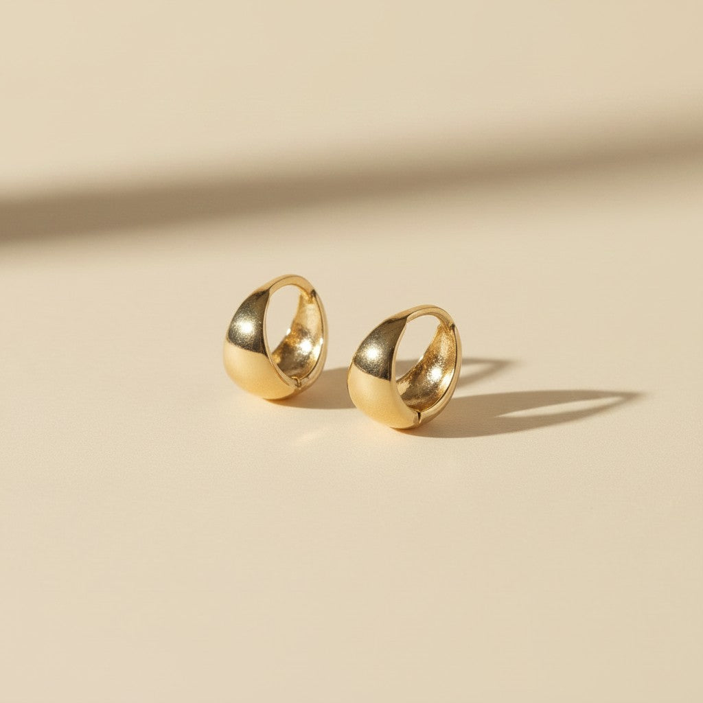 ✨ 18k Gold Filled Polished Clicker Hoop Earrings — Small Diameter. Generous Width. The Most Substantial Mini Hoop.