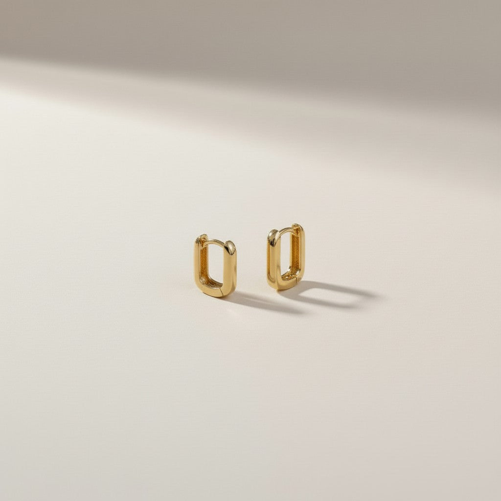 Oblong Hoop Earrings - Modern Minimalist Earrings for Women