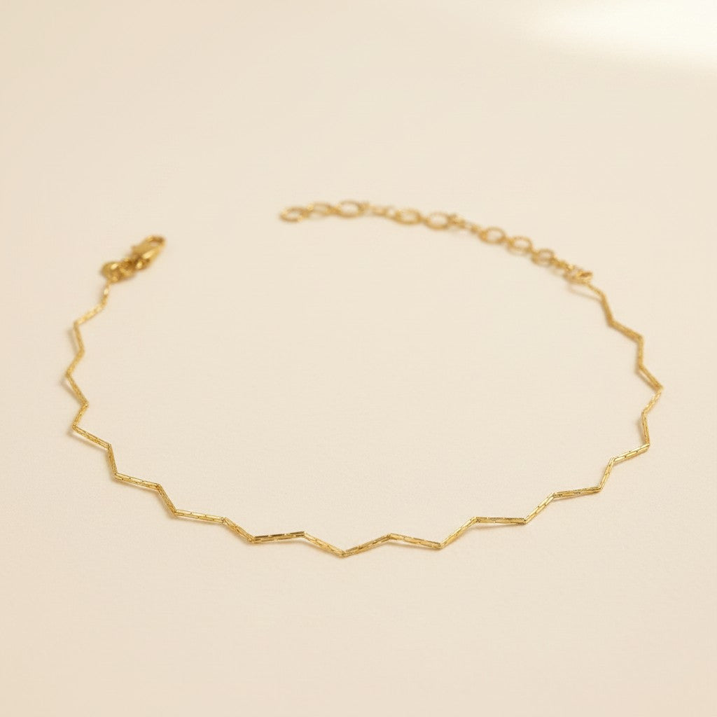 18k Gold Filled Zig Zag Anklet | Playful Everyday Shine