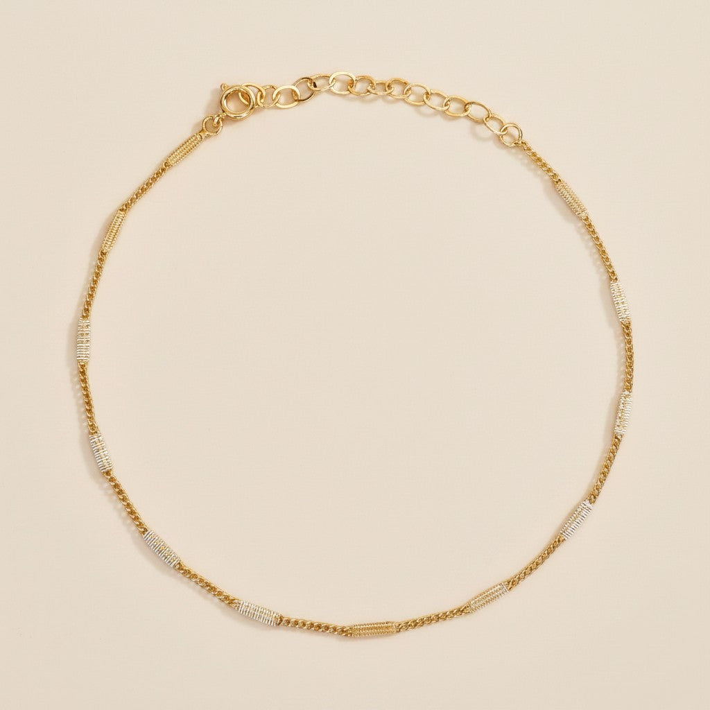 ✨ 18k Gold Filled Pressed Detail Chain Anklet — Every Link Tells the Story. The Most Textured Ankle.