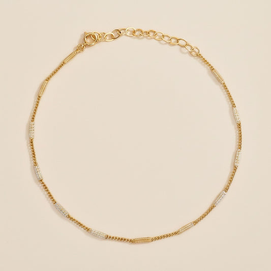 ✨ 18k Gold Filled Pressed Detail Chain Anklet — Every Link Tells the Story. The Most Textured Ankle.