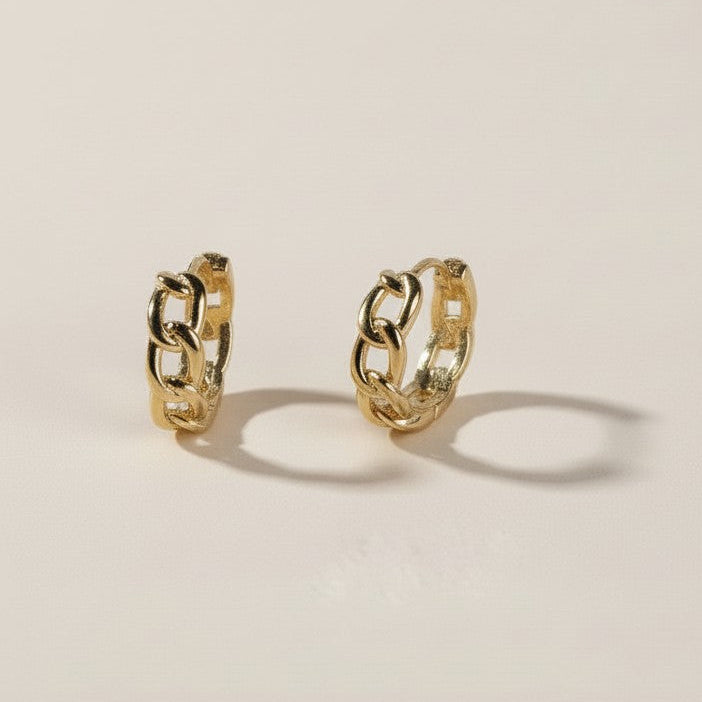 Cuban Clicker Hoop Earrings - Hypoallergenic & Water Resistant