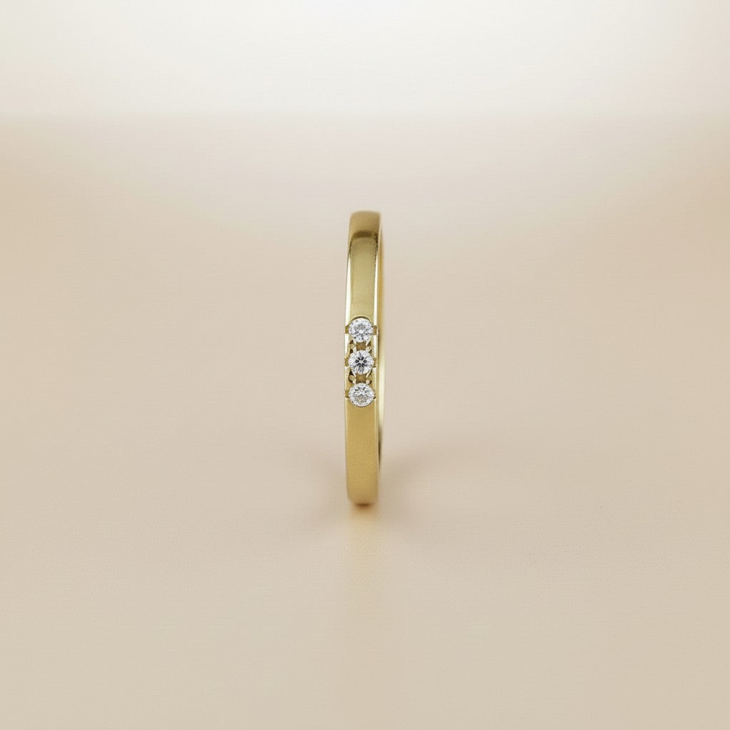 18k Gold Filled Delicate CZ Band Ring