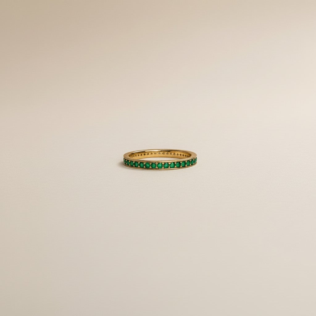 Eternity CZ Band Ring for Women | Sparkling Wedding Band | Stackable Ring | Hypoallergenic Jewelry