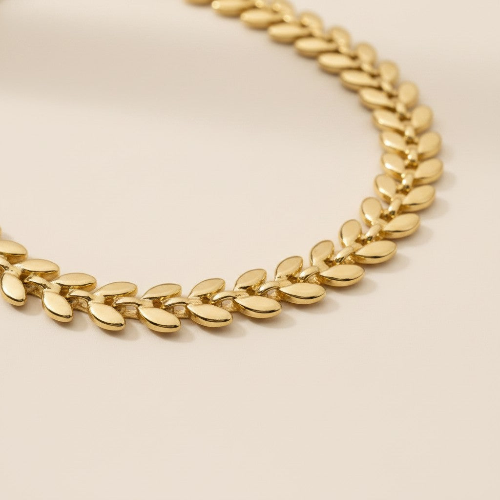 18k Gold Filled Leaf Choker Necklace | Layer-Ready Everyday Style