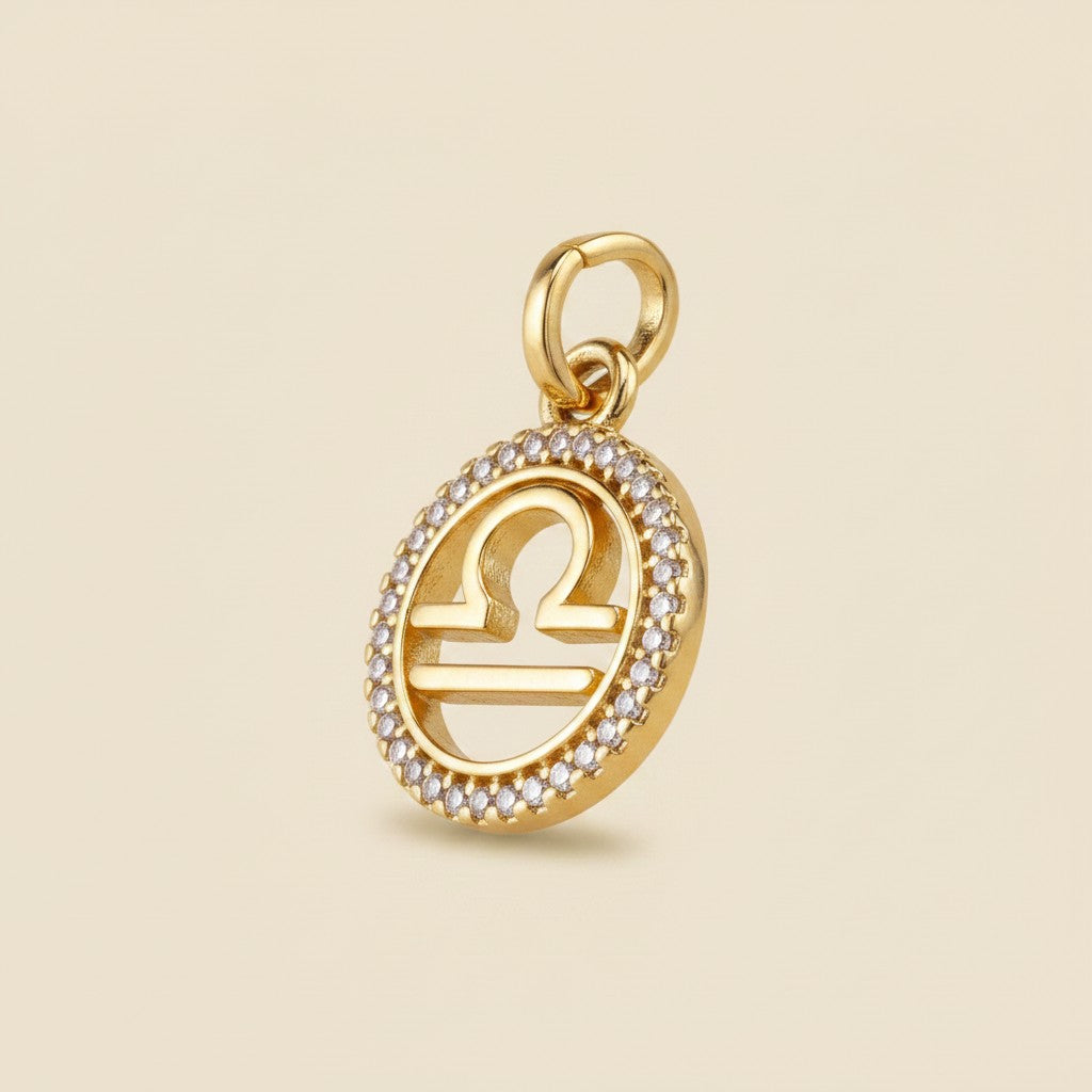 ♎ 18k Gold Filled Libra Zodiac Pendant — Balance, Beauty, and the Sign That Deserves Both in Gold.