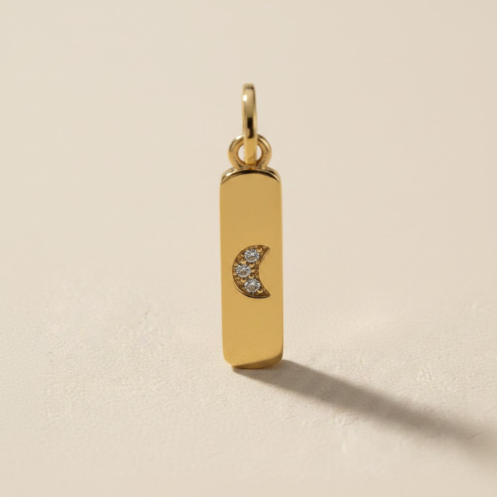 18k Gold Filled Moon Bar Charm