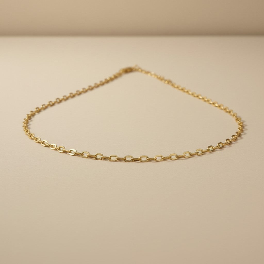 18k Gold Filled Lace Chain Choker Necklace