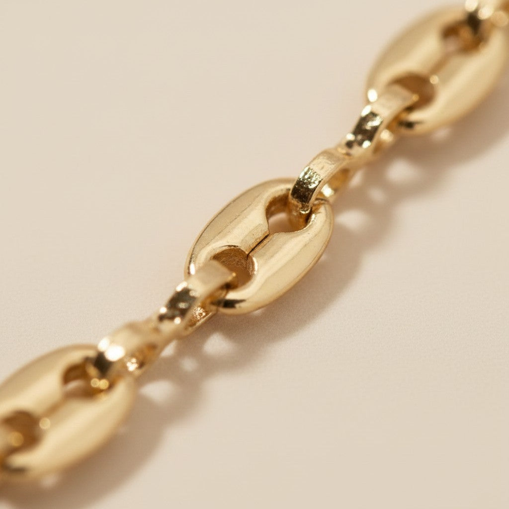 ✨ 18k Gold Filled Mini Puffy Link Bracelet — Plump Links. Warm Gold. The Most Luxurious Small Detail at the Wrist.