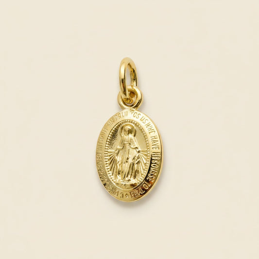 🙏 18k Gold Filled Mini Lady of Grace Double-Sided Medal Pendant — Two Sides of Devotion. One Intimate Pendant.