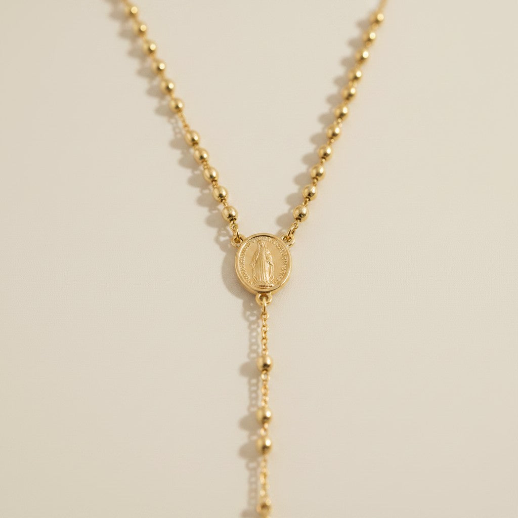 🙏 18k Gold Filled Rosary Necklace — Faith, Grace &amp; Gold. Worn Every Day.